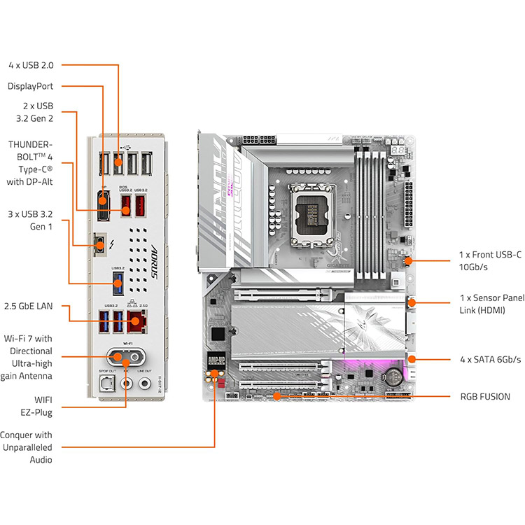 خرید Gigabyte Z890 AORUS Elite WIFI 7 ICE ATX Gaming Motherboard - Intel Chipset